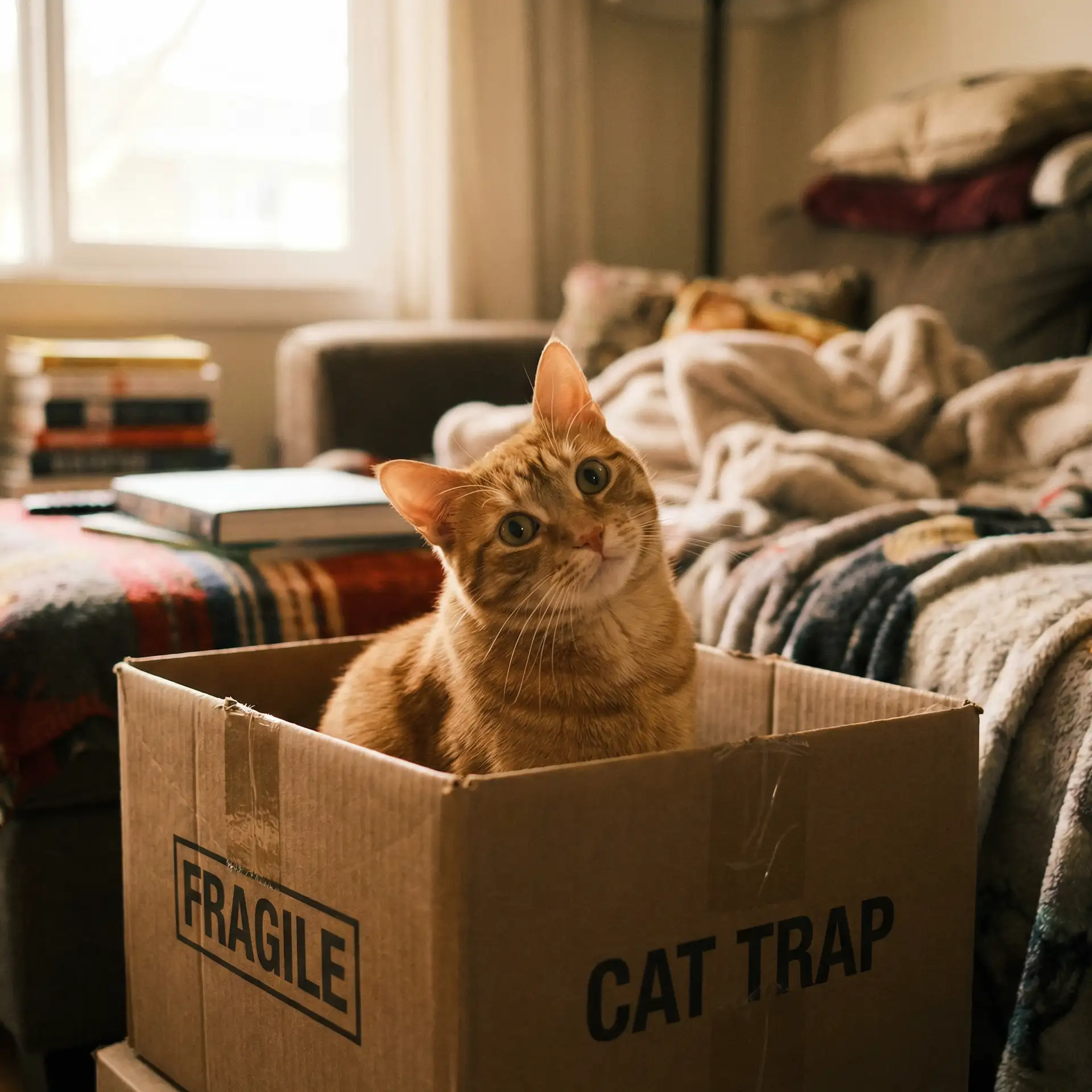 橘猫躲在纸箱里 - 海马坐骑刷新点